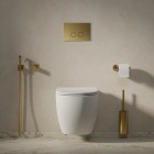 Omnires Flush Set Strongframe 3w1 stelaż podtynkowy do WC przycisk spłukujący złoty szczotkowany STFWC1R45-RGLB