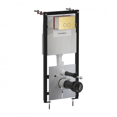 Omnires Flush Set Strongframe 3w1 stelaż podtynkowy do WC przycisk spłukujący mosiądz szczotkowany STFWC1R45-RBSB