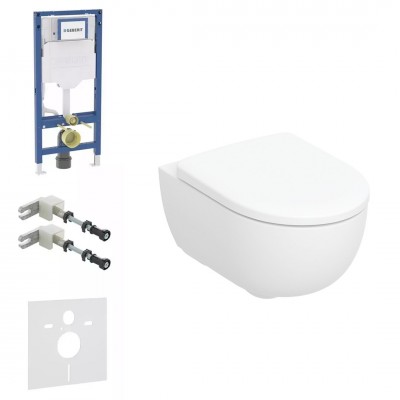 Geberit Duofix Selnova Premium zestaw WC podtynkowy 5w1 biały połysk 77670