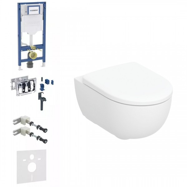 Geberit Duofix DuoFresh Selnova Premium zestaw WC podtynkowy 6w1 biały połysk 77671