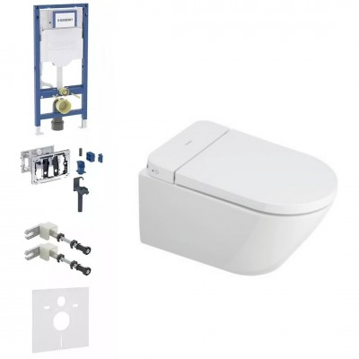 Geberit Duofix DuoFresh SensoWash D-Neo zestaw WC podtynkowy 6w1 toaleta myjąca wisząca spłukiwanie wirowe biała 77676