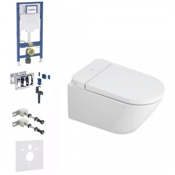 Geberit Duofix DuoFresh SensoWash D-Neo zestaw WC podtynkowy 6w1 toaleta myjąca wisząca spłukiwanie wirowe biała 77676