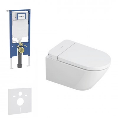 Geberit Duofix Slim SensoWash D-Neo zestaw WC podtynkowy 5w1 toaleta myjąca wisząca biała 77677