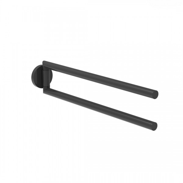 Oltens Gulfoss wieszak na ręcznik 40 cm dwuramienny ruchomy czarny mat 80105300