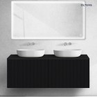Oltens Lun szafka 140 cm podumywalkowa wisząca ryflowana czarny mat 60039300