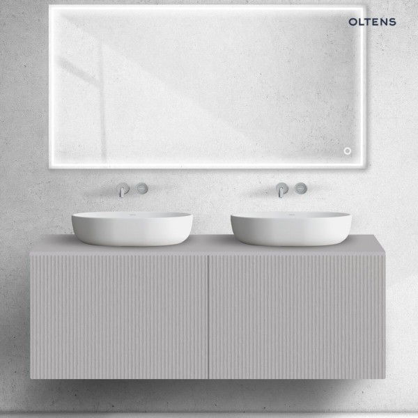 Oltens Lun szafka 140 cm podumywalkowa wisząca ryflowana kaszmir 60039900