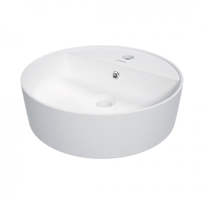 Deante Round umywalka okrągła 42 cm nablatowa biały mat CGR_AU4B