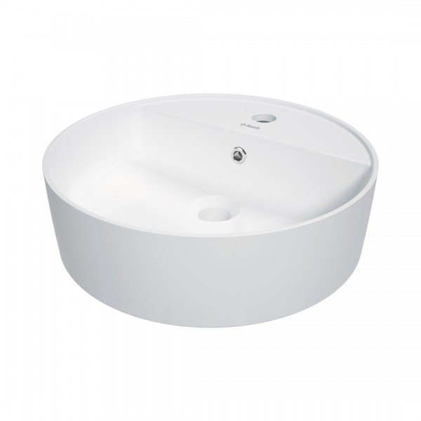 Deante Round umywalka okrągła 42 cm nablatowa biały mat CGR_AU4B