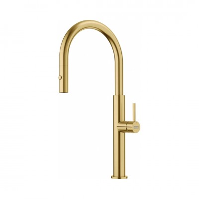 Franke Pescara J pull-out spray bateria kuchenna stojąca z wyciąganą wylewką złota 115.0741.697