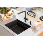 Franke Kanon KNG PRO 110-52 zlewozmywak 56x46 cm Fragranit+ z baterią Active Twist czarny mat 125.0749.686