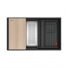 Franke Kanon KNG PRO 160-46-21 zlewozmywak 76x46 cm Fragranit+ z baterią Active L Twist czarny mat 125.0749.687