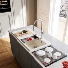 Franke Mythos MYK 611-100 zlewozmywak ceramiczny 100x51 cm komora z prawej kremowy 124.0749.509