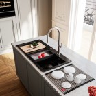 Franke Mythos MYK 611-100 zlewozmywak ceramiczny 100x51 cm komora z prawej onyx 124.0749.508