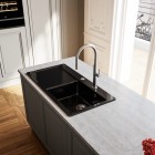 Franke Mythos MYK 611-100 zlewozmywak ceramiczny 100x51 cm komora z prawej onyx 124.0749.508
