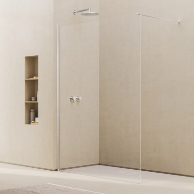 Ronal Easy 2.0 ścianka prysznicowa wolnostojąca Walk-in 80 cm srebrny połysk D400805007 Ronal Easy 2.0 ścianka prysznicowa wolnostojąca Walk-in 80 cm srebrny połysk D400805007