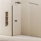 Ronal Easy 2.0 ścianka prysznicowa wolnostojąca Walk-in 80 cm czarny mat D400800607