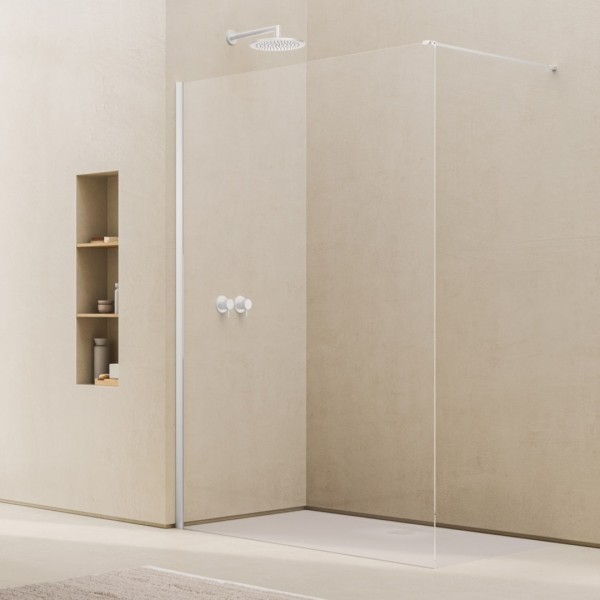 Ronal Easy 2.0 ścianka prysznicowa wolnostojąca Walk-in 80 cm biały mat D400800907