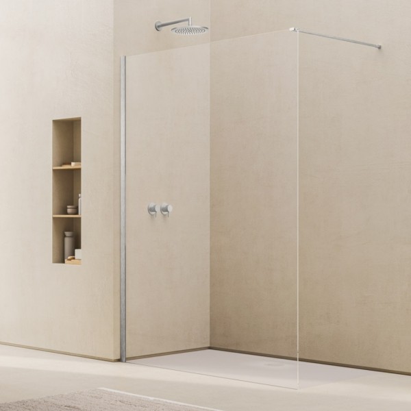 Ronal Easy 2.0 ścianka prysznicowa wolnostojąca Walk-in 80 cm nikiel szczotkowany D400802507