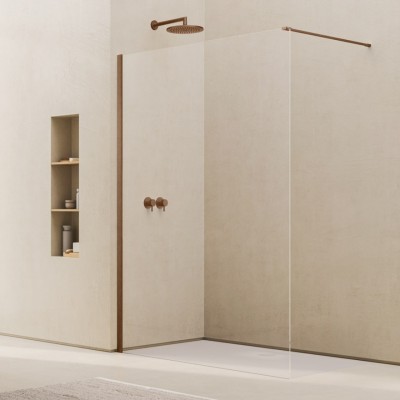 Ronal Easy 2.0 ścianka prysznicowa wolnostojąca Walk-in 80 cm miedź szczotkowana D400802707 Ronal Easy 2.0 ścianka prysznicowa wolnostojąca Walk-in 80 cm miedź szczotkowana D400802707
