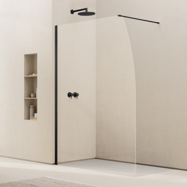 Ronal Easy 2.0 ścianka prysznicowa wolnostojąca Walk-in 90 cm czarny mat D40S0900607