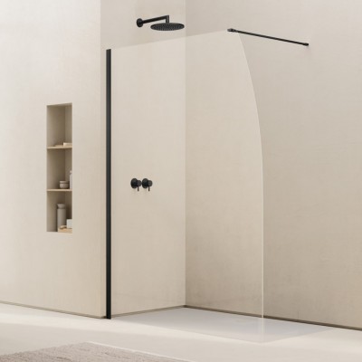 Ronal Easy 2.0 ścianka prysznicowa wolnostojąca Walk-in 90 cm czarny mat D40S0900607 Ronal Easy 2.0 ścianka prysznicowa wolnostojąca Walk-in 90 cm czarny mat D40S0900607