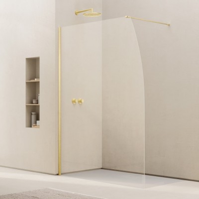 Ronal Easy 2.0 ścianka prysznicowa wolnostojąca Walk-in 100 cm złoto szczotkowane D40S1001307 Ronal Easy 2.0 ścianka prysznicowa wolnostojąca Walk-in 100 cm złoto szczotkowane D40S1001307