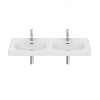 Roca Meridian umywalka 120x46 cm podwójna ścienna-meblowa owalna biały mat A327747620
