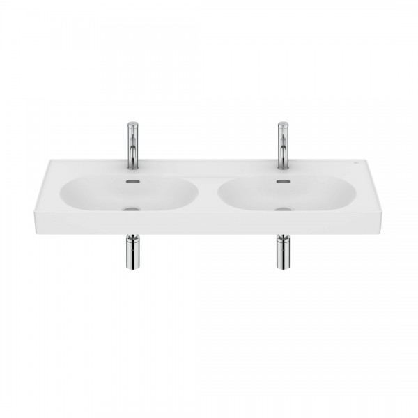 Roca Meridian umywalka 120x46 cm podwójna ścienna-meblowa owalna biały mat A327747620
