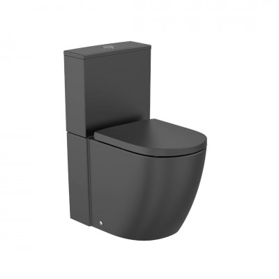 Roca Meridian miska WC do kompaktu Rimless Vortex przyścienna czarny mat A342747080