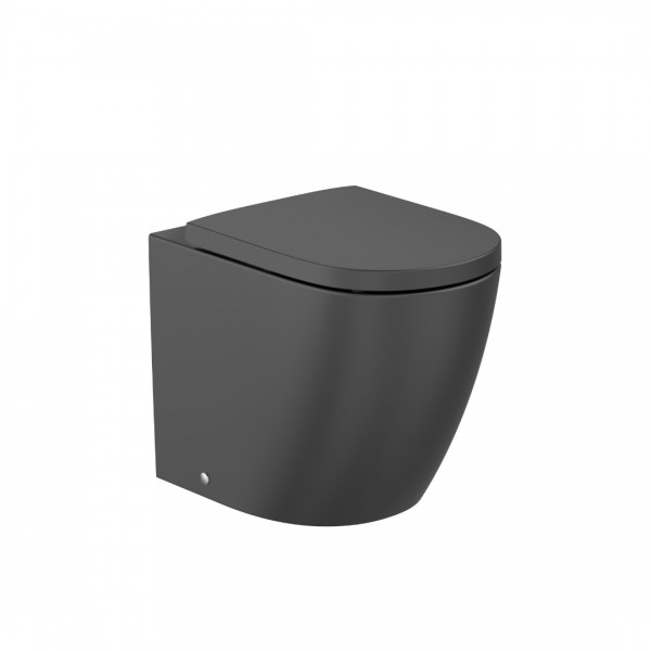Roca Meridian miska WC stojąca Rimless Vortex przyścienna czarny mat A347747080
