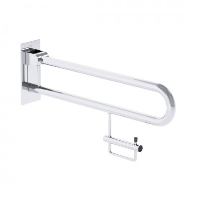Roca Access Pro M1 poręcz uchylna 70 cm z uchwytem na papier stal nierdzewna połysk A817191C00