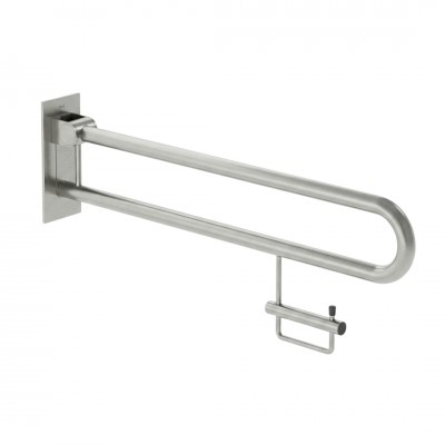 Roca Access Pro M1 poręcz uchylna 85 cm z uchwytem na papier stal nierdzewna matowa A817192C20