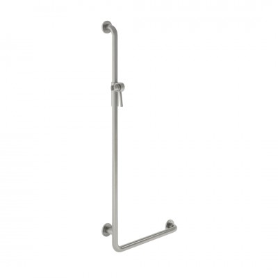 Roca Access Pro M1 poręcz prysznicowa kątowa z uchwytem 120x50 cm lewa stal nierdzewna matowa A817194C20