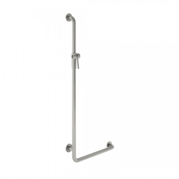 Roca Access Pro M1 poręcz prysznicowa kątowa z uchwytem 120x50 cm lewa stal nierdzewna matowa A817194C20