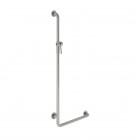 Roca Access Pro M1 poręcz prysznicowa kątowa z uchwytem 120x50 cm lewa stal nierdzewna matowa A817194C20