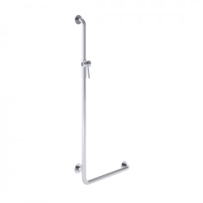 Roca Access Pro M1 poręcz prysznicowa kątowa z uchwytem 120x50 cm lewa stal nierdzewna połysk A817194C00