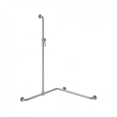 Roca Access Pro M1 poręcz prysznicowa na 2 ściany z uchwytem 120x76,3x76,3 cm prawa stal nierdzewna matowa A817196C20