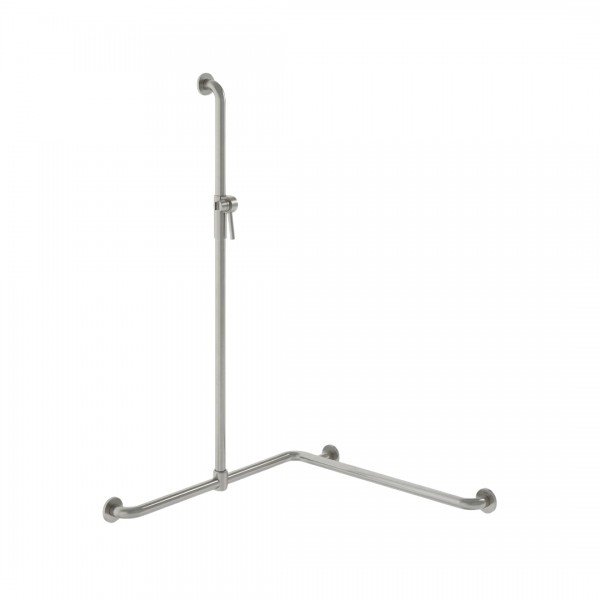 Roca Access Pro M1 poręcz prysznicowa na 2 ściany z uchwytem 120x76,3x76,3 cm prawa stal nierdzewna matowa A817196C20