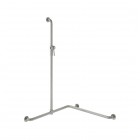 Roca Access Pro M1 poręcz prysznicowa na 2 ściany z uchwytem 120x76,3x76,3 cm prawa stal nierdzewna matowa A817196C20
