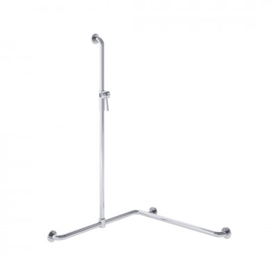 Roca Access Pro M1 poręcz prysznicowa na 2 ściany z uchwytem 120x76,3x76,3 cm prawa stal nierdzewna połysk A817196C00