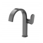 Roca Kay bateria umywalkowa wysoka stojąca Cold Start brushed graphite A5A407GGM0