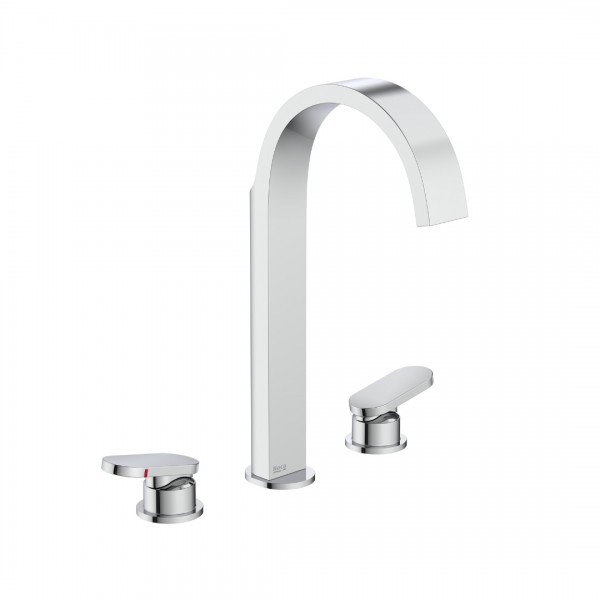 Roca Kay bateria umywalkowa 3-otworowa stojąca chrom A5A367GC00