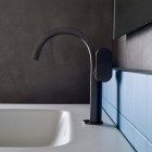 Roca Kay bateria umywalkowa stojąca Cold Start brushed graphite A5A407GGM0