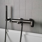 Roca Kay bateria wannowa ścienna brushed graphite A5A027GGM0