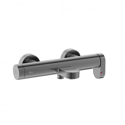 Roca Kay bateria wannowa ścienna brushed graphite A5A027GGM0