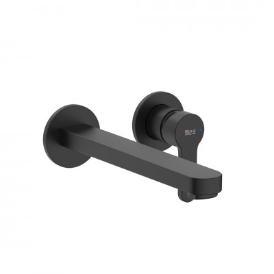 Roca L20 Round bateria umywalkowa podtynkowa wylewka 20 cm czarny mat A5A359HNB0
