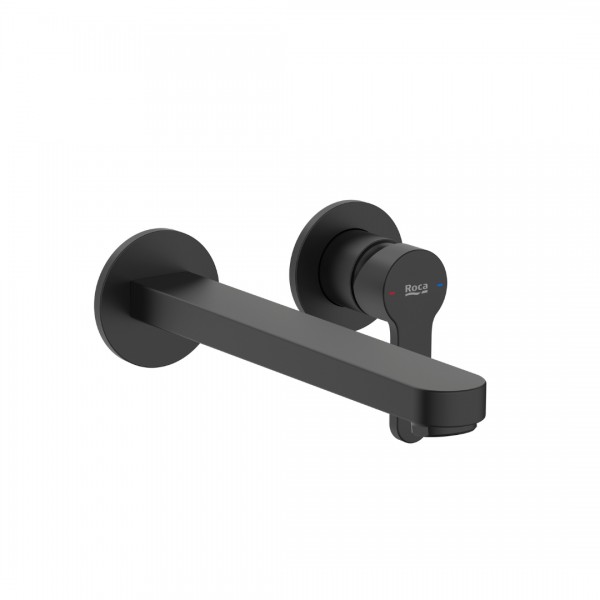 Roca L20 Round bateria umywalkowa podtynkowa wylewka 20 cm czarny mat A5A359HNB0