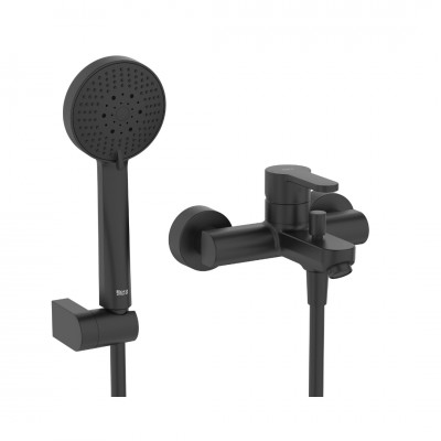 Roca L20 Round bateria wannowa ścienna czarny mat A5A019HNB0