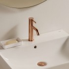 Roca Ona bateria umywalkowa stojąca Cold Start z korkiem brushed copper A5A3A9ERM0