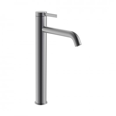 Roca Ona bateria umywalkowa wysoka Cold Start z korkiem brushed graphite A5A349EGM0